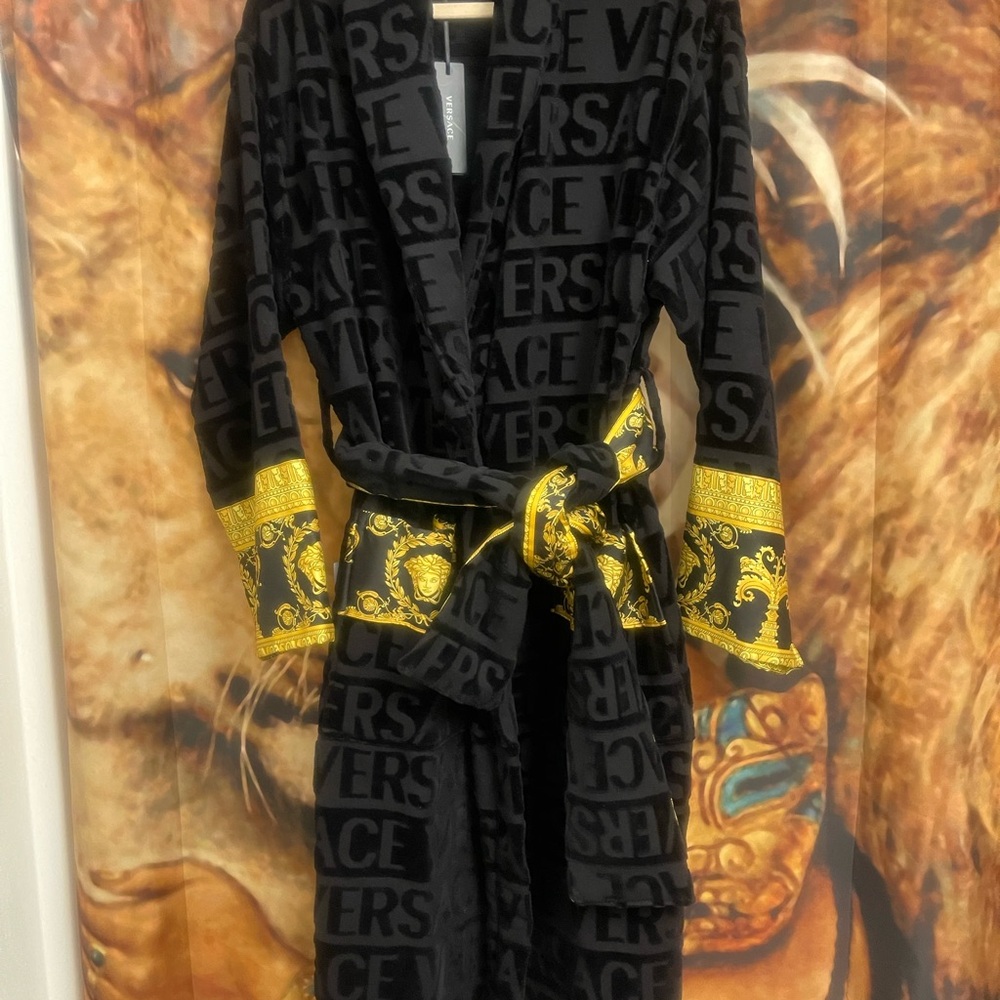Versace Collection Black and Gold Women's Coat
